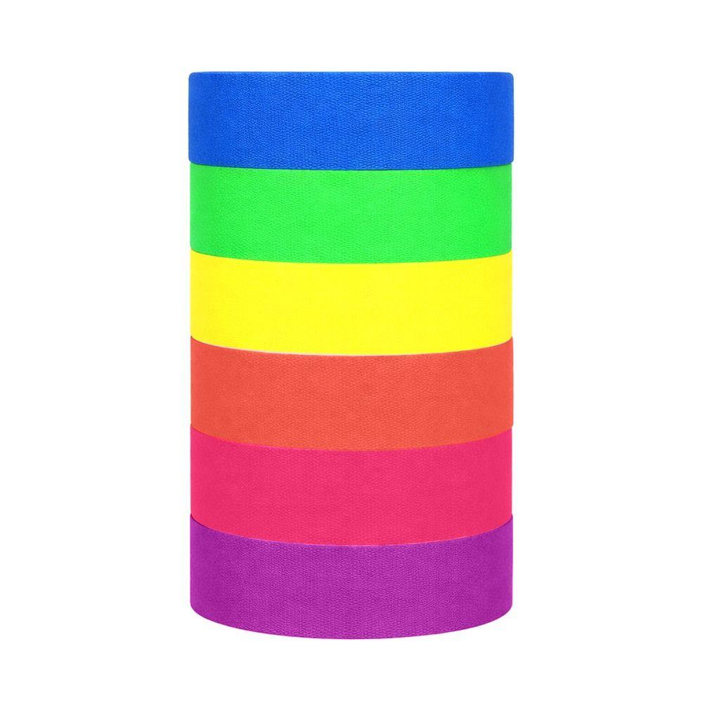 6PCS High Viscosity Fluorescent Cloth Tape Multi-Color Neon Gaffer Tape Luminous Tape  Floor Marking