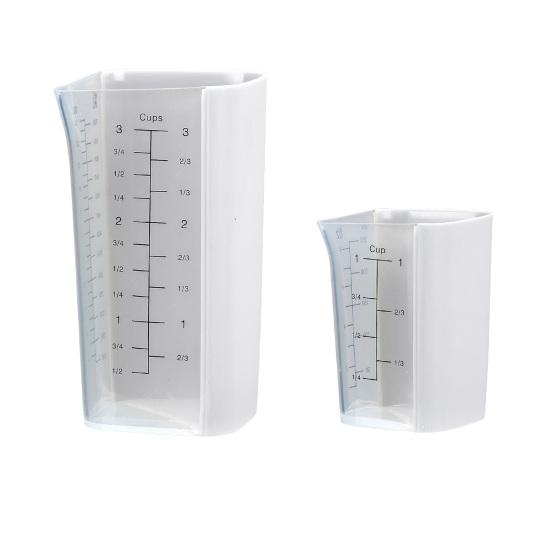 Silikon Messbecher Doppelskala Backen Kochen Messbecher Flexibler Ausguss Komfortgriff Mikrowellen- & Spülmaschinenfest Küchenwerkzeuge