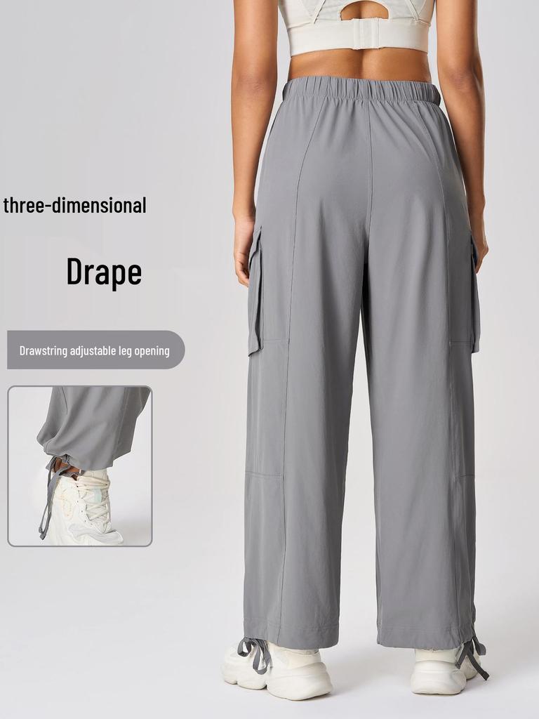 Women's Quick-Dry Cargo Pants: Straight-Leg, Cuffed, Breathable, Outdoor Fitness Wear