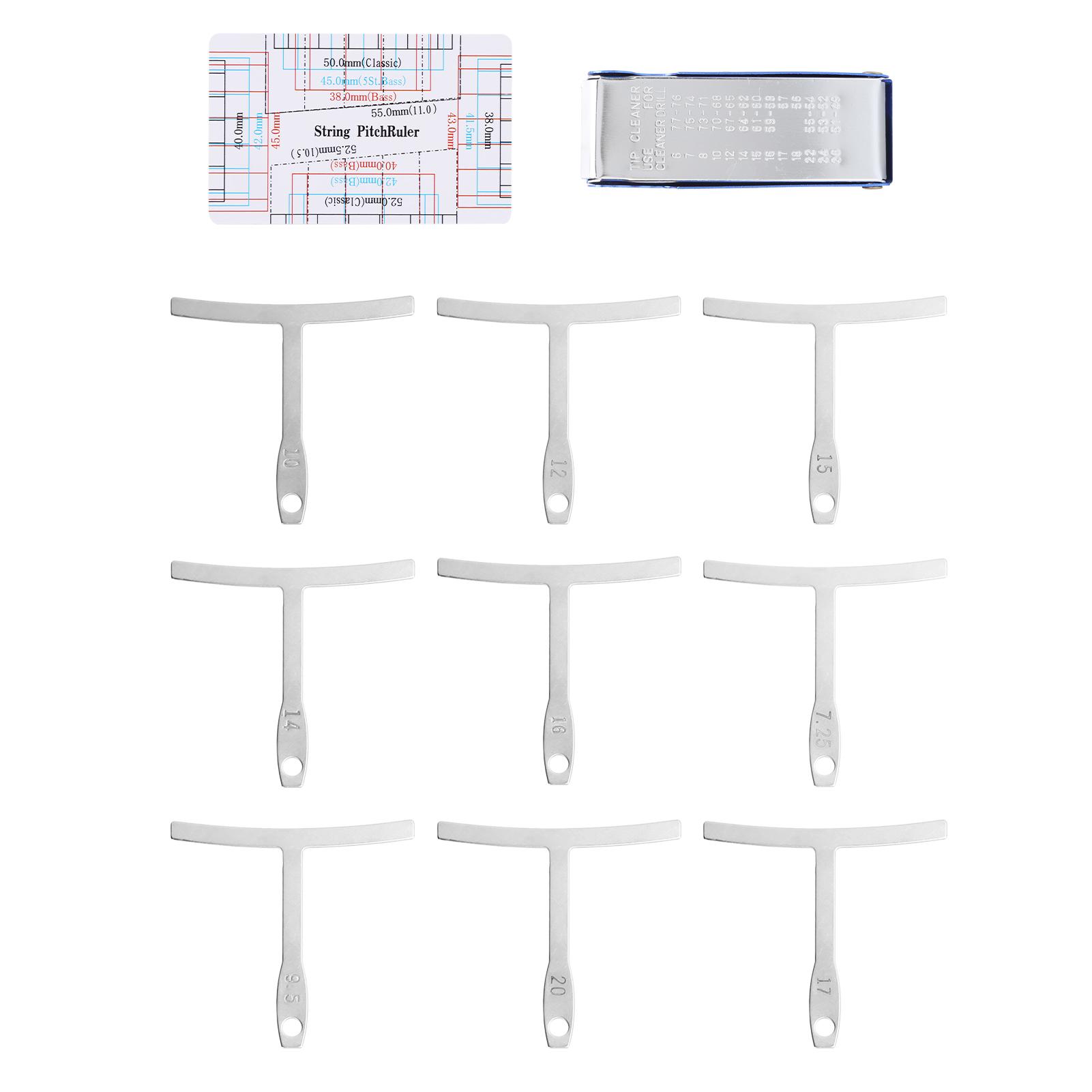 Luthier Tools Radius Gauge String Gauge Ruler Measuring Tool for Guitar Bass Repairing Maintenance