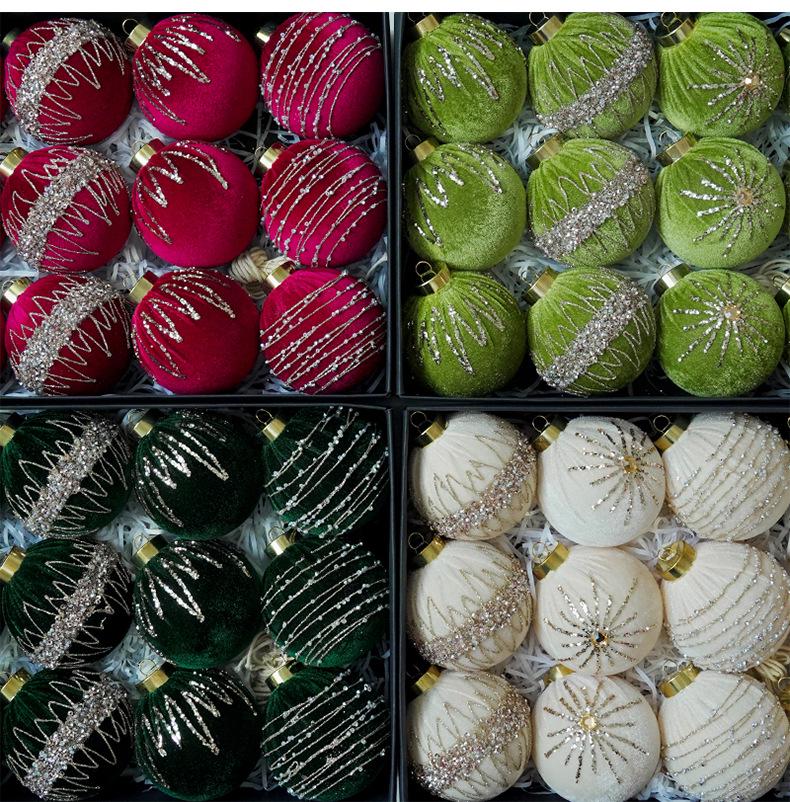 Velvet Wrapped Christmas Ball Set - DIY Tree Decorations & Hanging Ornaments