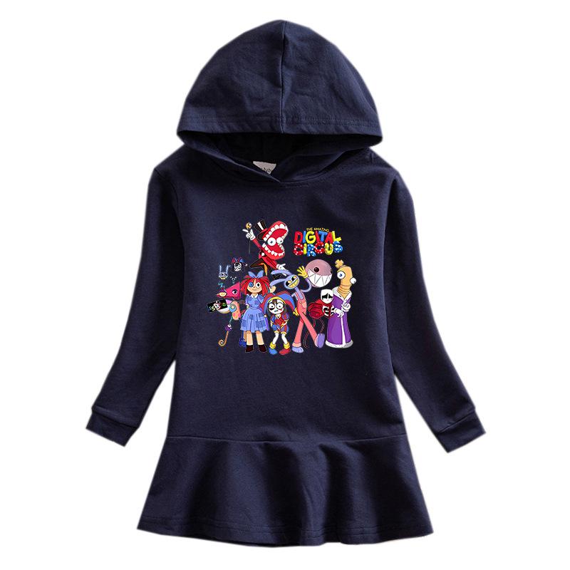 Girls' Ruffle Rainbow Princess Dress with Hooded Sweatshirt, Long Sleeve - Spring/Autumn 2026 Collection