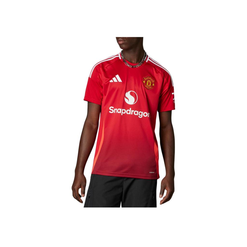adidas Manchester United 24/25 Home Fan Edition Short Sleeve Soccer Jersey Men Tops Red IU1397