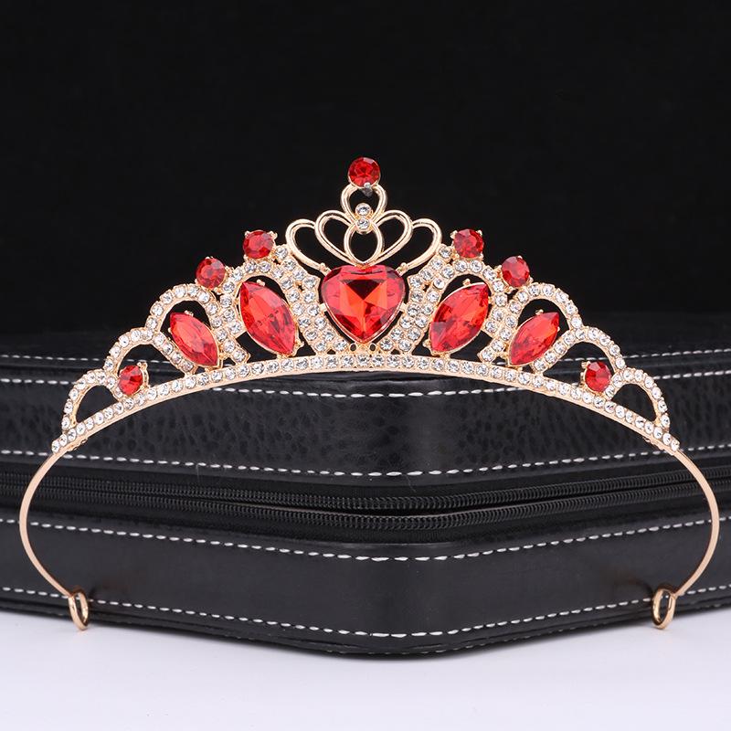 Children's Princess Crown Hair Accessories Alloy Rhinestone Love Crown Girls Birthday Headwear