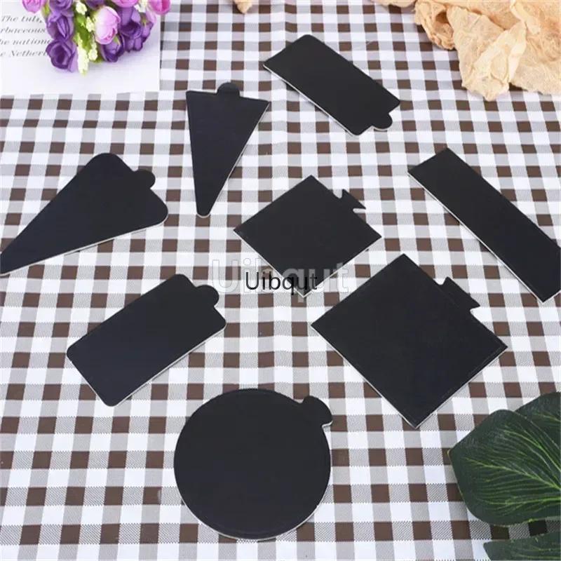 100pcs/set White Black Silver Mousse Mat Bottom Cake Base Boards Paper Board Shape Dessert Tray Christmas Cake Decoration Tools