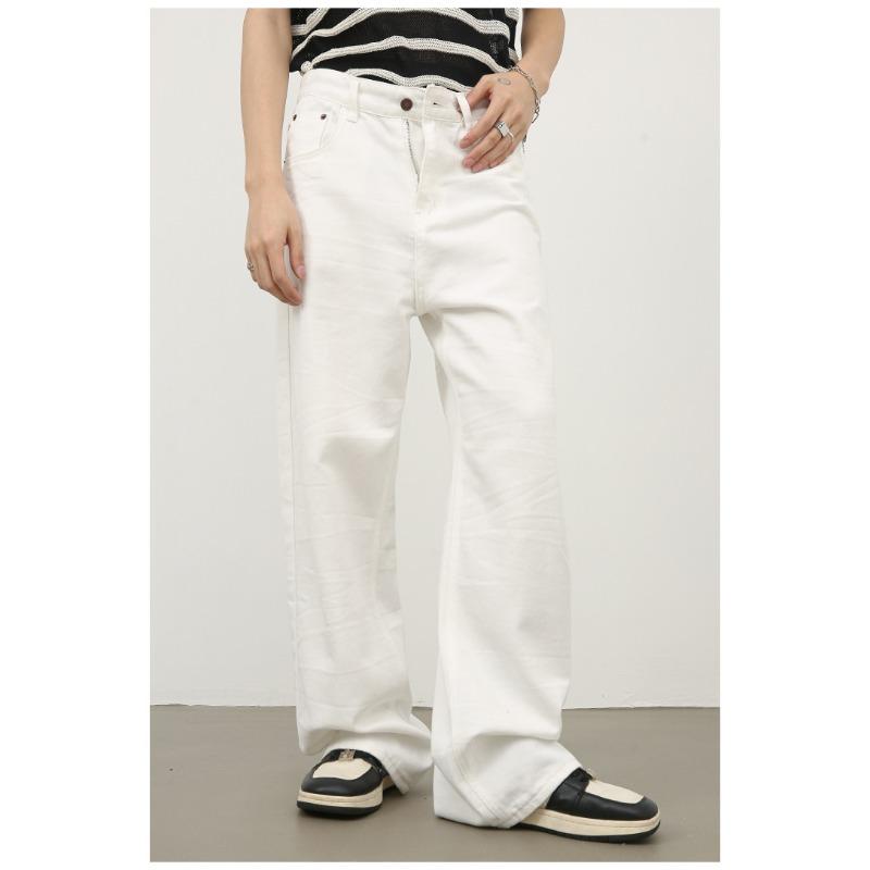 Lange Hosen Gerade Lässig Jeans Herren Einfarbig Locker Fallend Hundert Hosen Gerade Lockere Jeans für Herren Modische und Bequeme Hosen