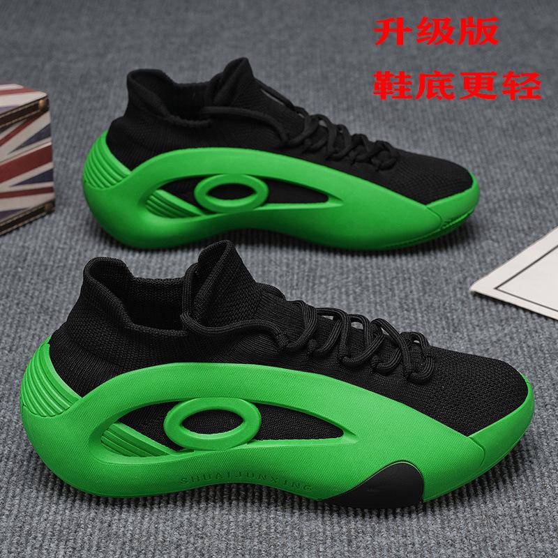 Summer Breathable Fly-woven Mesh Men's Shoes Non-slip New Mesh Sports Socks Casual Basketball Shoes Sports Shoes