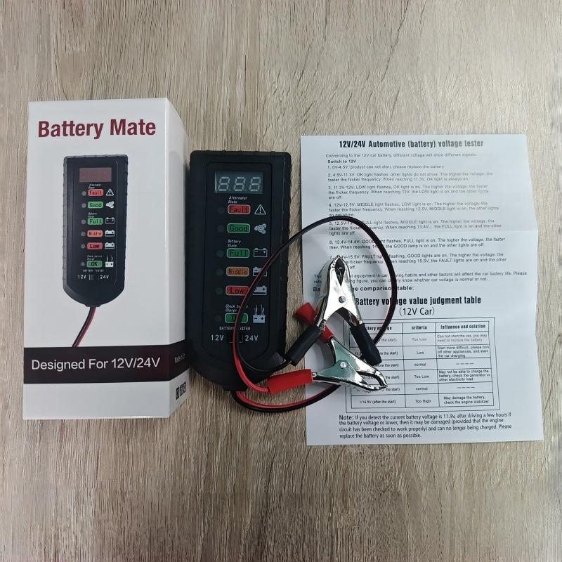 1Pcs 12V 24V Alternator Tester Car Battery Tester Led Display 6 Light Car Battery Checker Analyzer Auto Repair Diagnostic Tool