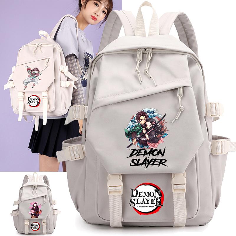 Sac à dos imprimé Demon Slayer pour adolescent étudiant Rentrée scolaire Sac à livres Femme Grande capacité Imperméable Sac de voyage
