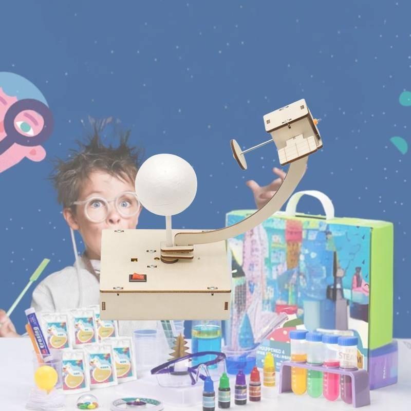 Fa barkács űrtávlat műhold modell tudományos oktatójáték gyerekeknek STEM kísérleti órára