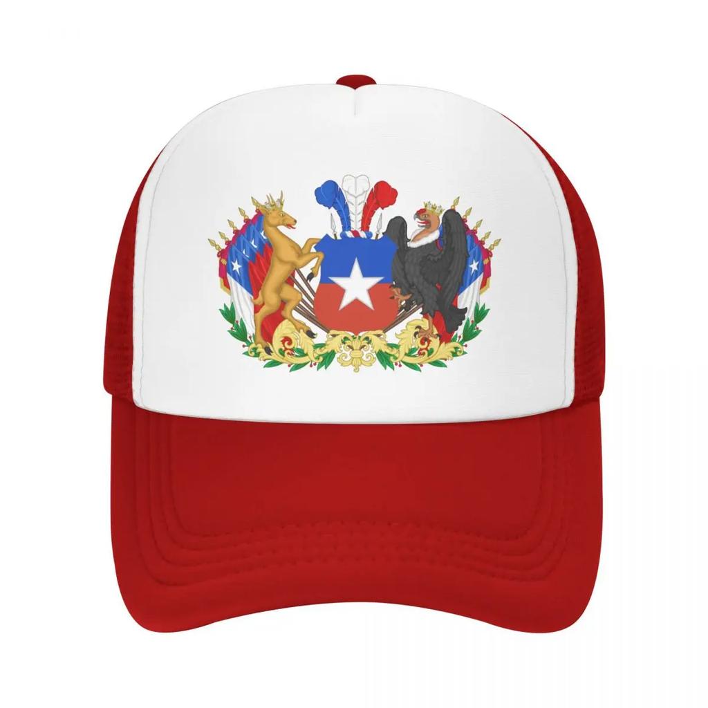 Custom Fashion Coat Of Arms Of Chile Baseball Cap Women Unisex Breathable Chilean Flag Trucker Hat Sun Protection Snapback Hats