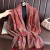 Elegante Sciarpa Autunnale Etnica in Cashmere per Donna Foulard Pashmina Jacquard Sciarpe Invernali Donna Foulard Stole Sciarpa