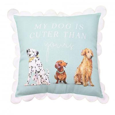 Ling Designs'dan Vahşi Yaşam Yastık 50cm x 50cm Benim Köpeğim Seninkinden Daha Sevimli