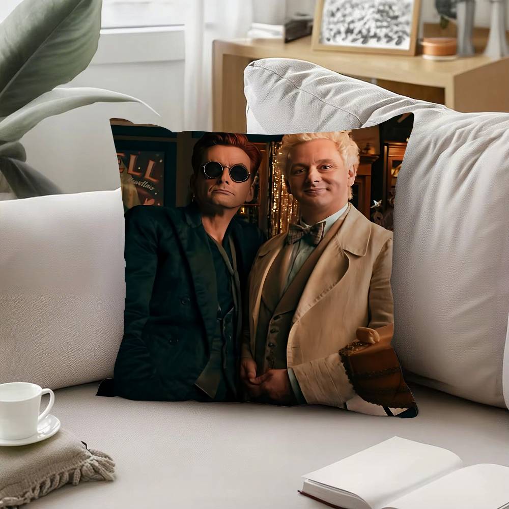 TV Cool W-Good Omens-S Pillow Case Cushion Cover Soft Cute Throw Pillow Case For Car Sofa Pillowcase Polyester With Zipper