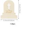 Top Quality Unfinished Wooden Tombstone Ornaments, 20pcs, Wood Material, Perfect for Halloween, Christmas
