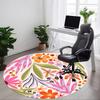 1 Stück Runder Teppich mit Blumenmuster für das Büro, Matte geeignet für Büro, Unter Bürostühlen Schlafzimmer Wohnzimmer Heimdekoration, Raumdeko