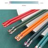 Cute Japanese-style Alloy Chopsticks with Pointed Anti-slip Sushi Tableware Household One Pair Colorful Kitchen Accessories