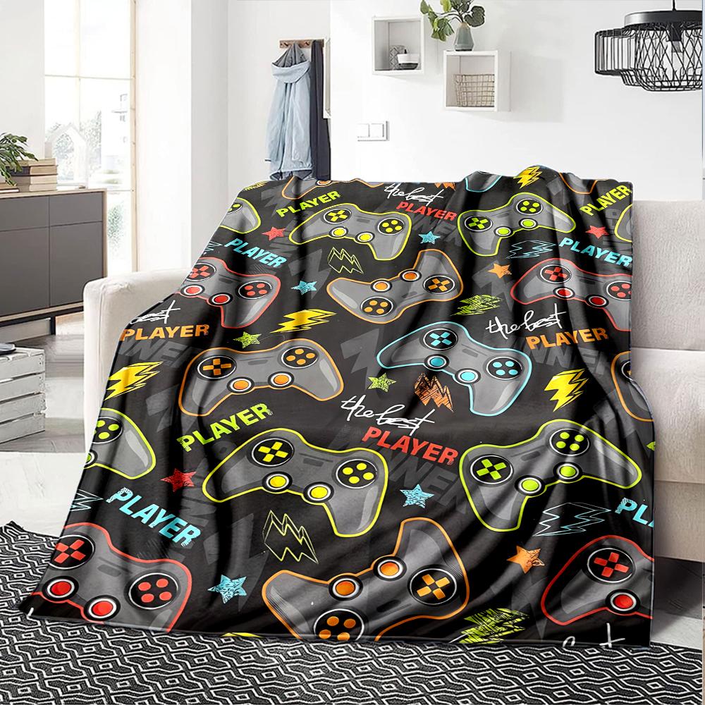 Game Controller Theme Printed Blanket - Perfect for Couch, Bed, Travel & Outdoor Use | Machine Washable, Cozy & Durable.