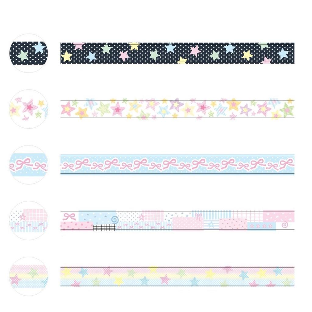 Star Pattern Decorative Tape Aesthetic Masking Tape for Scrapbooking Journal Notebook Photo Frame Phone Case Packaging
