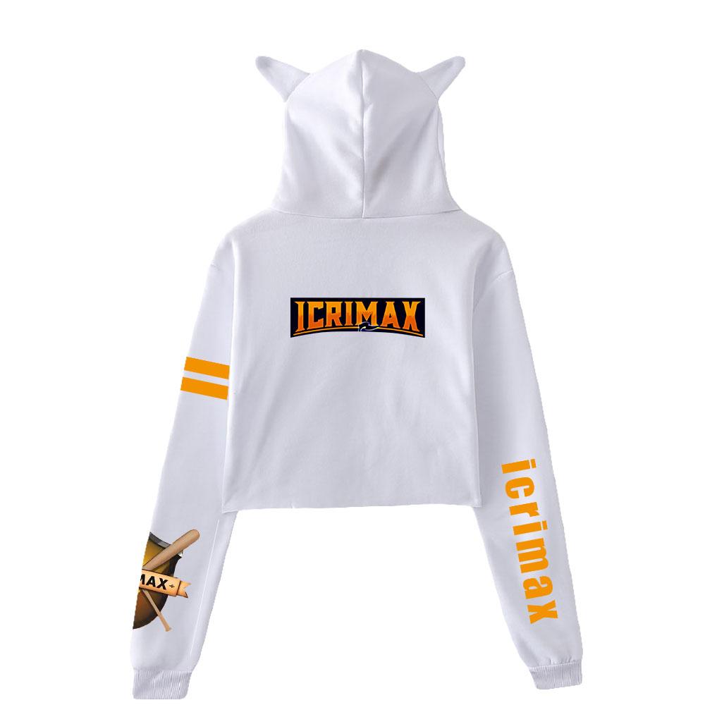 Short Hoodies Women Icrimax Printed Lady Sweatshirt Tracksuit Long Sleeve Female Cropped Top Fashion Korean Clothes Harajuku
