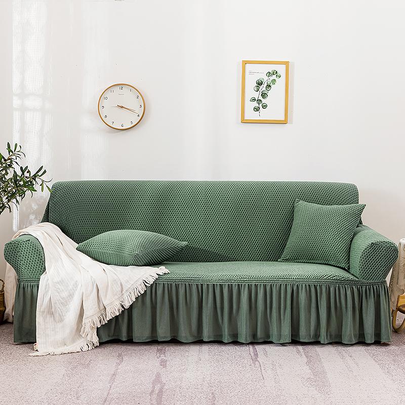 Universal Stretch Sofa Cover Cat-Proof Dust-Resistant Easy Fit for All Sofas Solid Color Protective Slipcover Easy Clean