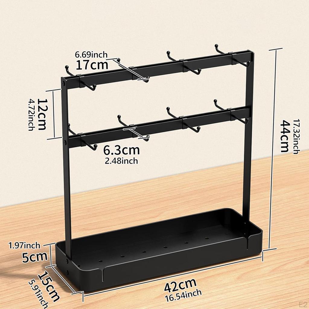 Coffee Mug Holder Stand,Mug Tree Rack,Counter Display Storage,with Storage Base Cup
