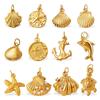 18K Gold Plated Shell Pendant for Versatile DIY Jewelry