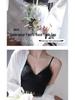 Ya Shuang French Embroidery Lace Camisole with Fixed Cups and Pads - Versatile & Comfortable