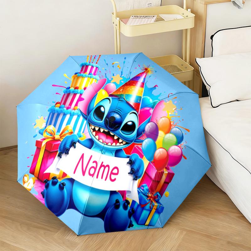 Custom Name Lilo & Stitch Umbrella Suitable All Seasons Home Travel Outdoor Activities Multi Functional Umbrella Umbrella Paraphenoid Bones Portable