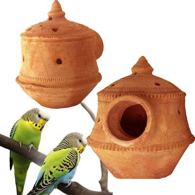 Ganz natürliches Schlamm-Vogelnest, temperaturregulierendes Vogelkäfig-Brutnest zum Aufhängen im Freien für Wellensittiche, Liebesvögel, Spatzen, Sittiche