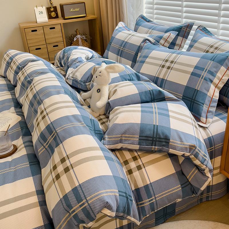 Nordic Thickened 100 Percent Cotton Brushed Duvet Cover Soft Skin Friendly Comfortable Single Double Quilt Cover