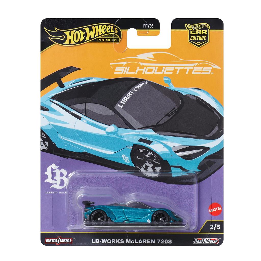 Hot Wheels Car Culture Silhouette Liberty Works McLaren 720S Vehicle Toy Miniature Car for Ages 3 and JBK47 Up, Green,