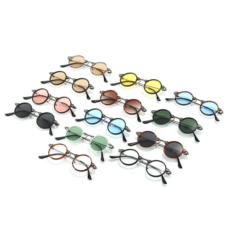 SHAUNA Retro Small Round Women Sunglasses Clear Ocean Lens Shades UV400 Men Punk Sun Glasses