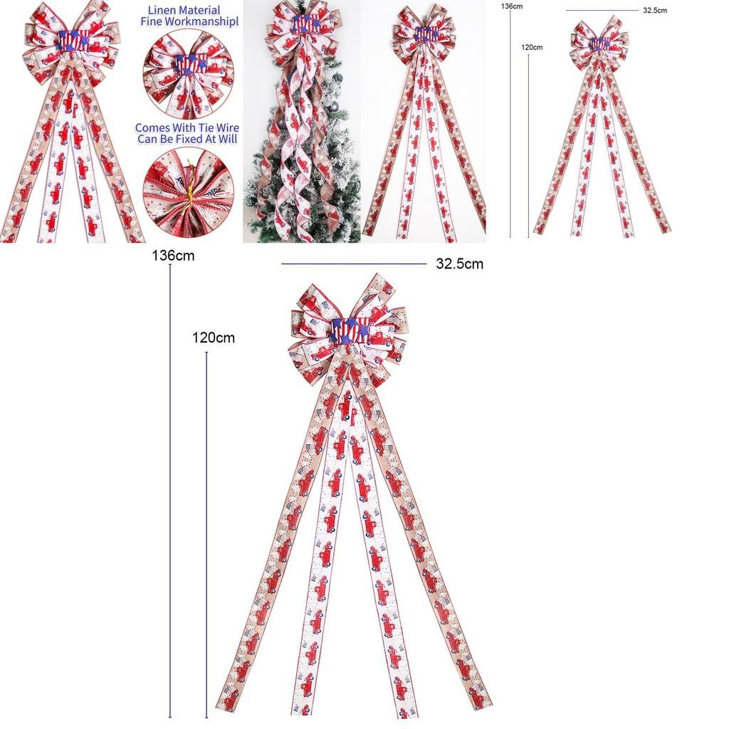 Colorful Cartoon Style American Independence Bow Indoor Decoration For Festive Christmas