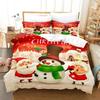 Christmas Bedding Set Polyester Duvet Cover Quilt Comforter Pillow Case 3D Red Double Full King Queen Twin Single Bedroom