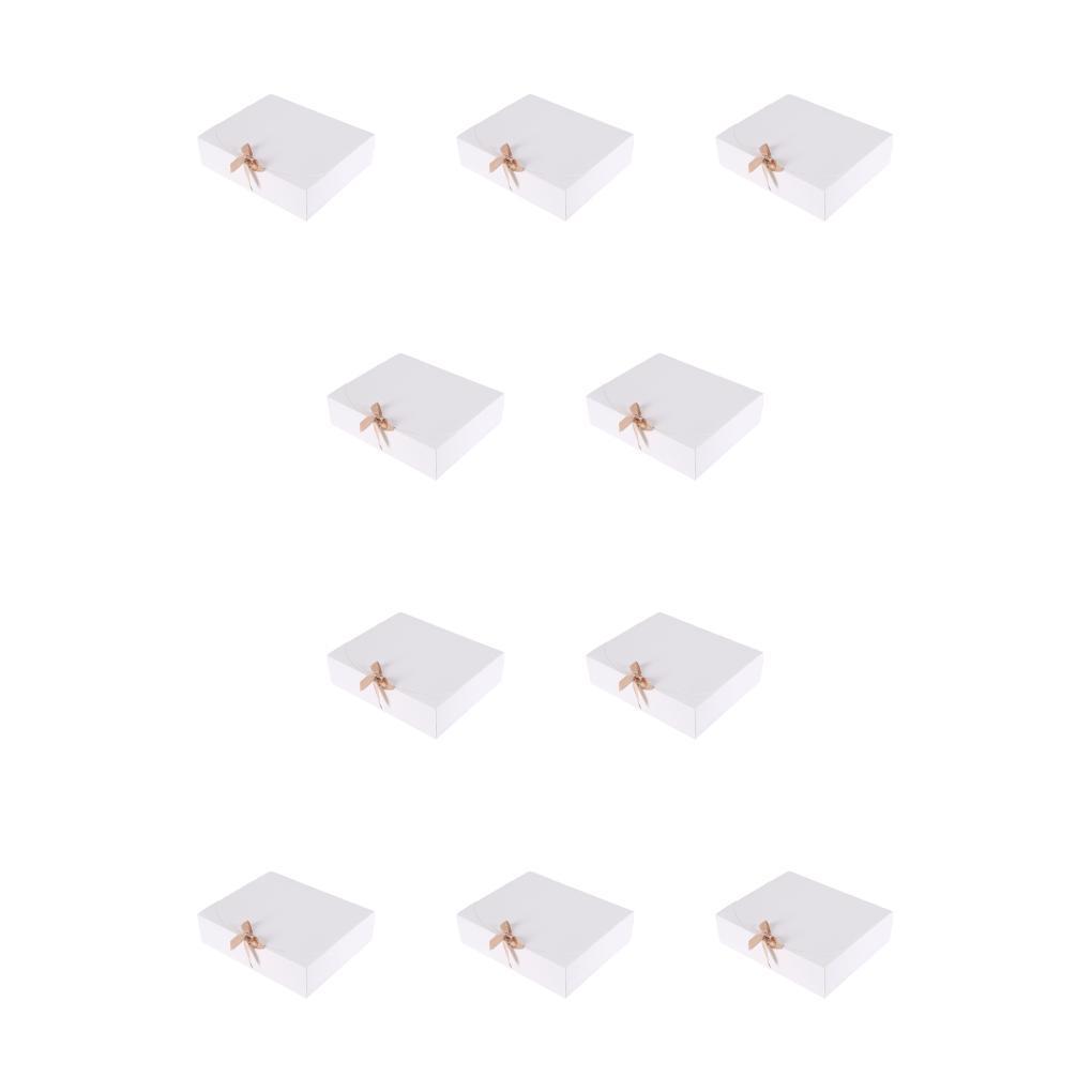 

10 штук бумажных подарочных упаковочных коробок с лентой для свадебной церемонии, помолвки, печенья, конфет, упаковочных коробок, переносных подарочных коробок 17x17x5cm