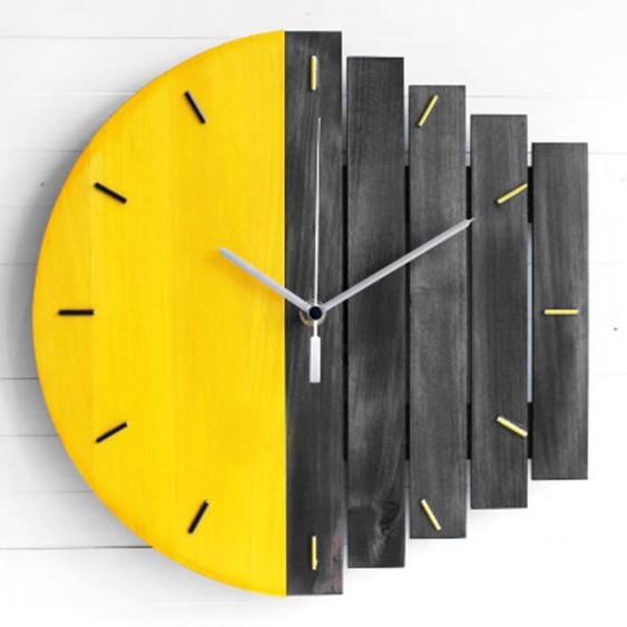 Irregular Abstract Industrial Style Wall Clock Simple Creative Big Wooden Quartz Wall Clock Living Room Bedroom Home Decoration
