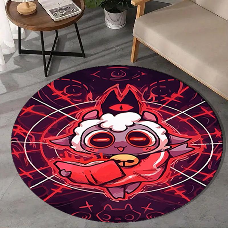 Kult Lamm Spiel Fantasy Runder Teppich für Wohnzimmer, Schlafzimmer, Spielzimmer, Stuhlunterlage, Läufer, Kreis Teppich, Große Größe Ventilator Weihnachtsgeschenk