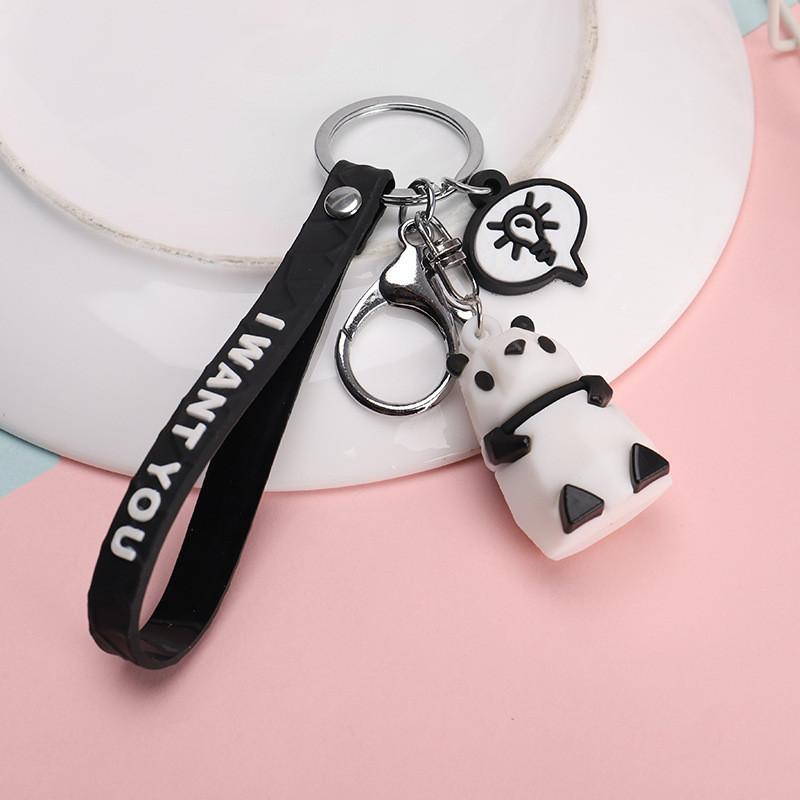 

Стильные мультяшные геометрические брелоки с животными, силиконовые, мягкие, прочные и Geometric Panda