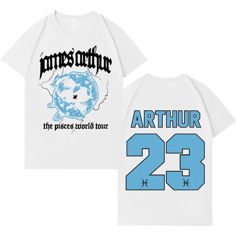 Sänger James Arthur Unisex T-Shirt Die Fische Welttournee 2026 Lässiges Mode Lockeres T-Shirt Unisex HipHop Harajuku Stil Kurz