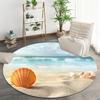 Luxury Beach Scenic Seaside Pattern Round Shape Floor Mats Kitchen Hallway Runner Rug Bedroom Living Room Soft Carpet Non-slip Area Rug