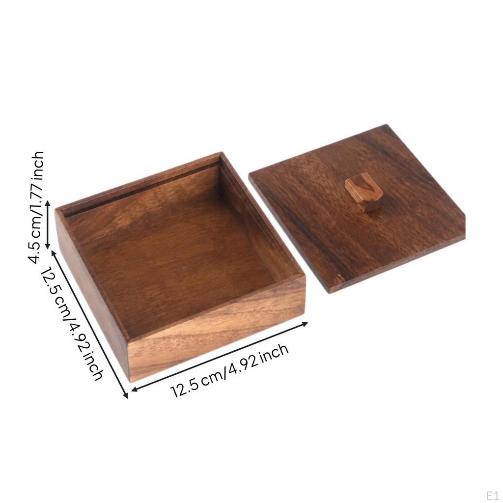 Tea Storage Box Square Organizer Rustic for Minimalists