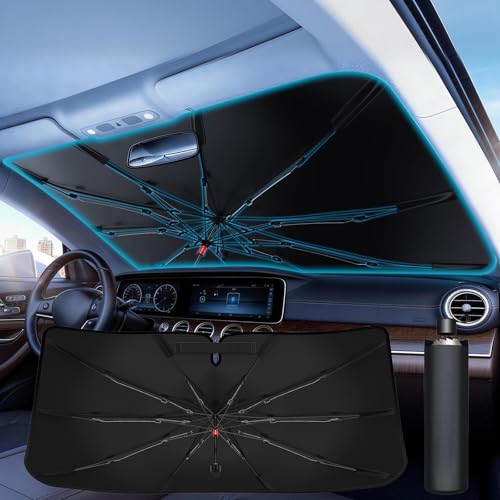 

ULiXWH [2026 Latest Model - Durable and Light-Blocking] Car Sunshade for Front, for Kei Cars, 360° Folding Shaft, 3-Layer Insulation Material, Reinfor