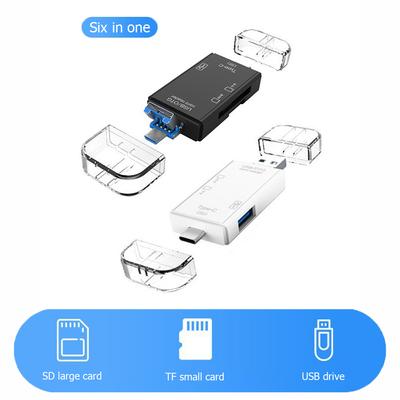 6 In 1 Type C/USB/micro USB/TF/SD Memory Card Reader USB 3.0 OTG Cardreader Adapter Flash Drive Type C Adapter for Mobile Phone