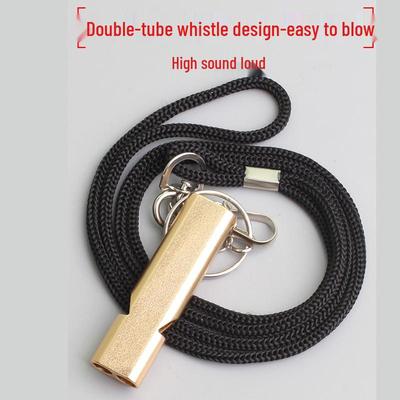 High-Frequency Aluminum Alloy Survival Whistle - Double-Hole, Loud Decibel for Wilderness and Earthquake Emergencies