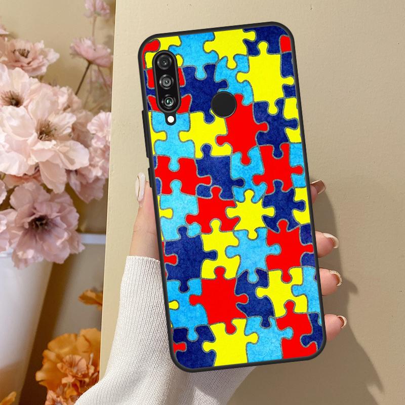 

Autism Support Puzzle For Huawei Nova Y70 Y91 Y61 Y73 Y72 Y90 Y60 12s 12i 11i 8i 9 10 SE P40 Lite P30 P60 Pro Case Huawei Nova Y91