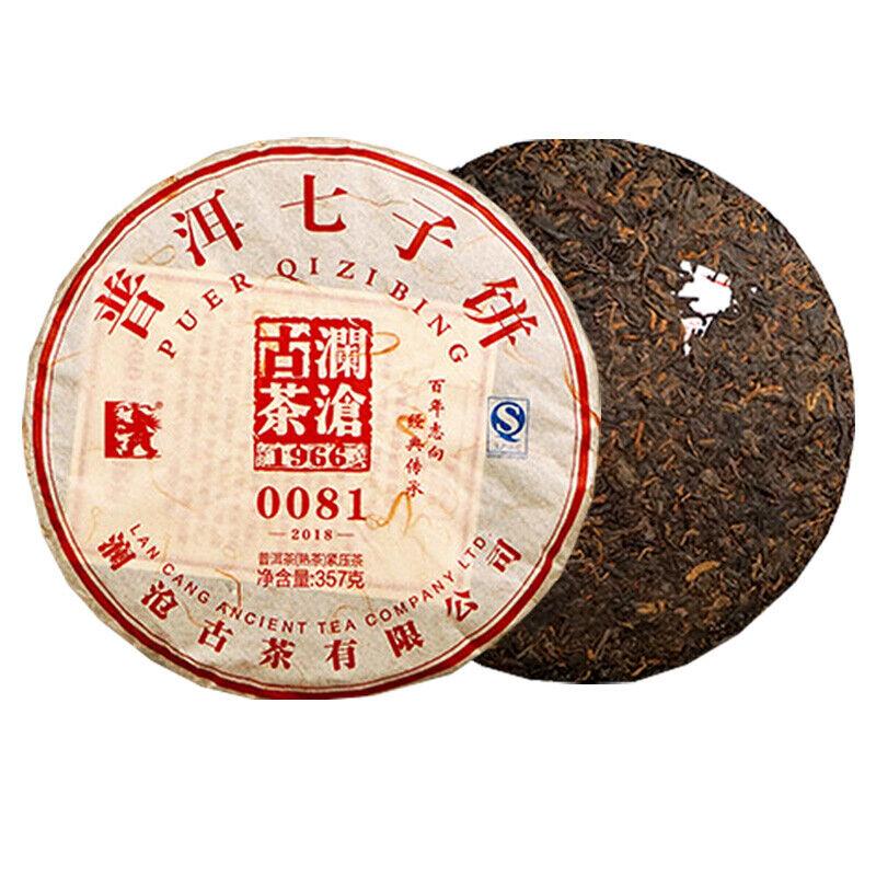LAN CANG ANCIENT TEA Marca 0081 Torta di Tè Pu-erh 2018 357g Pu-erh Maturo Pu'er Shu