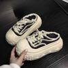 A New Style of Women's Half-drag and Versatile Shoes with Thick Soled Bread Soles and Big Head Cake