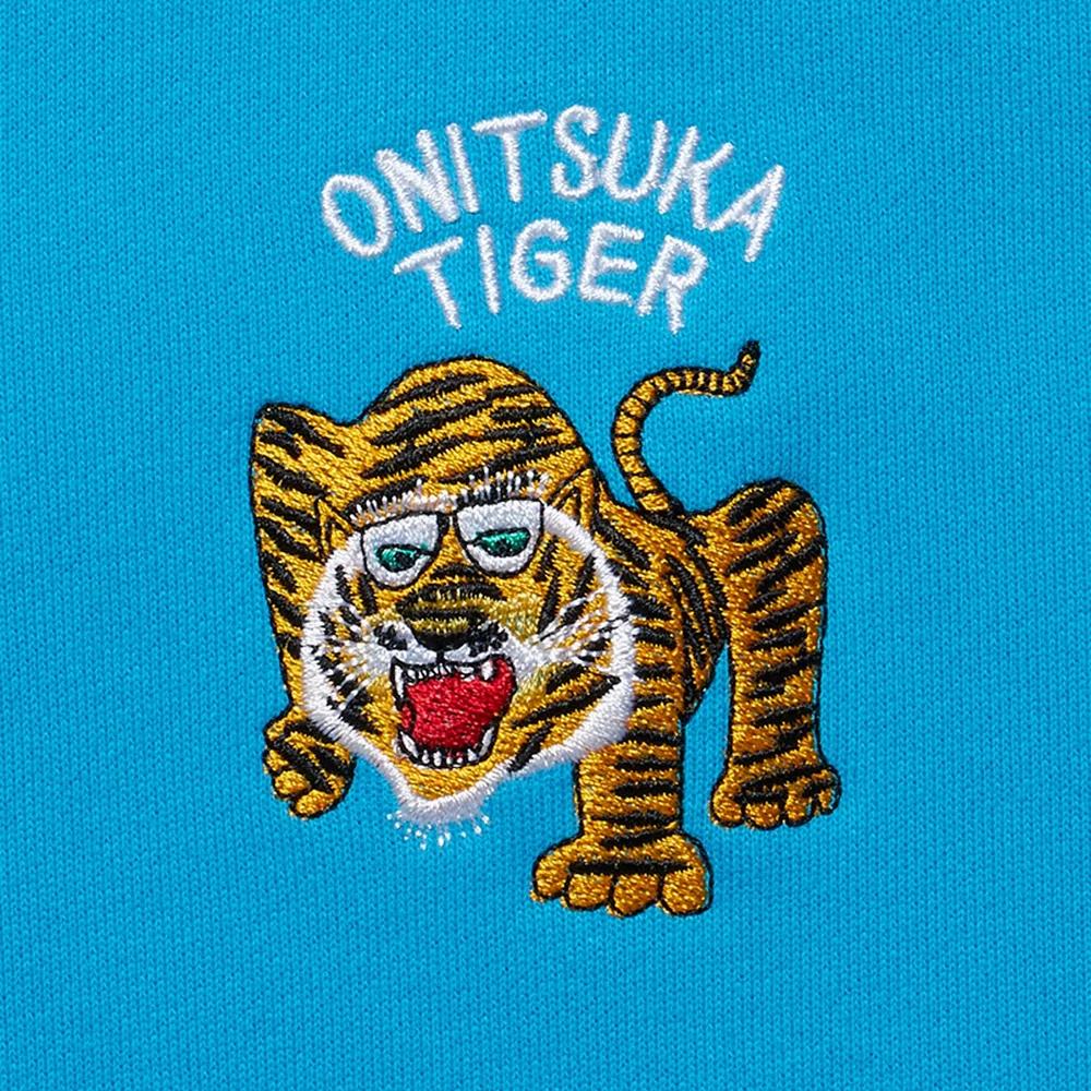 ONITSUKA TIGER Solid Color Round Neck Drop Shoulder Long Sleeve Sweatshirt Unisex Sweatshirt Blue 2183B183-301