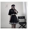 Short Skirt Dark Gothic Female Student A-line Pleated Skirt High Waist Skirt Lace